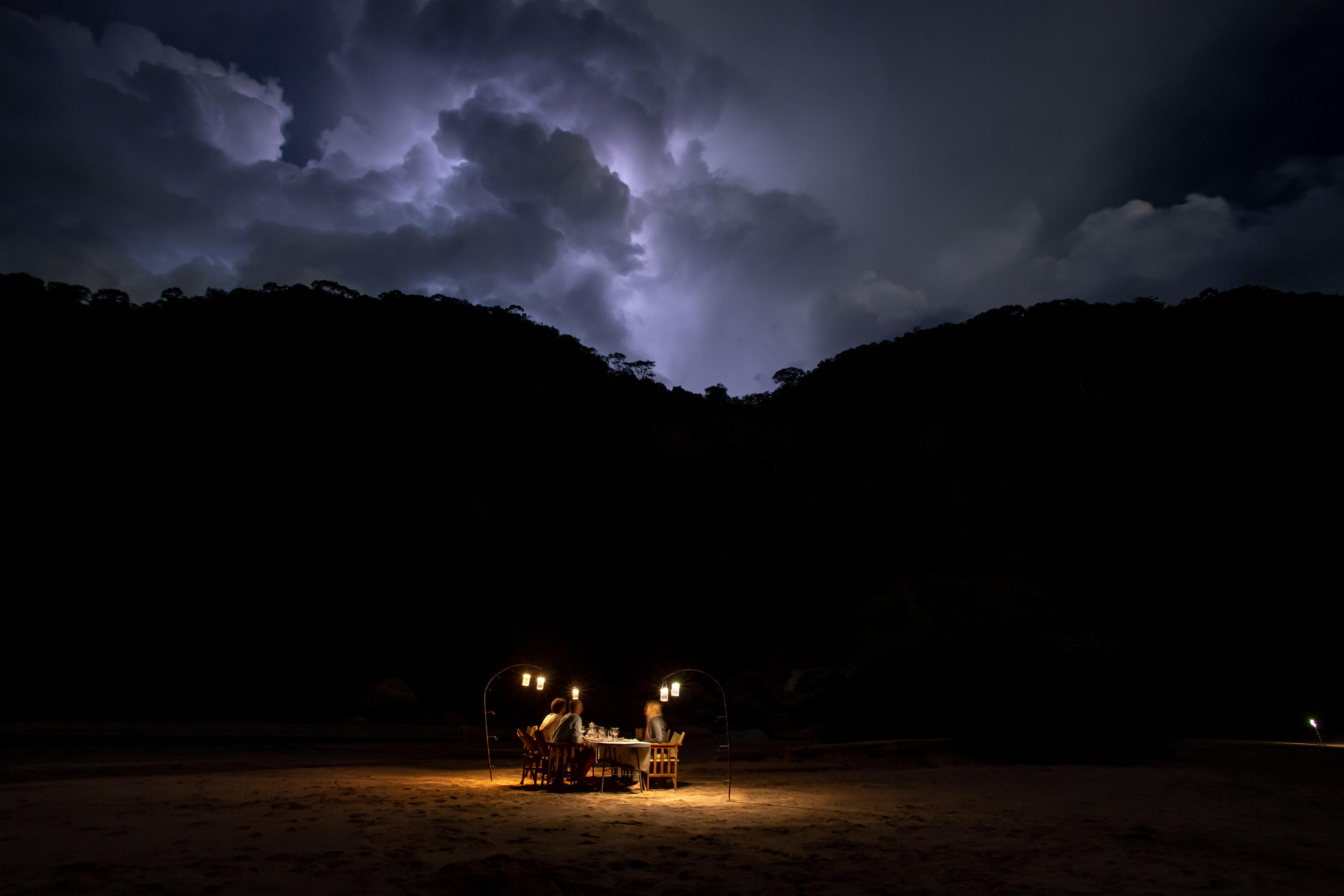 Dinner prepared beside the beach in Zanzibar