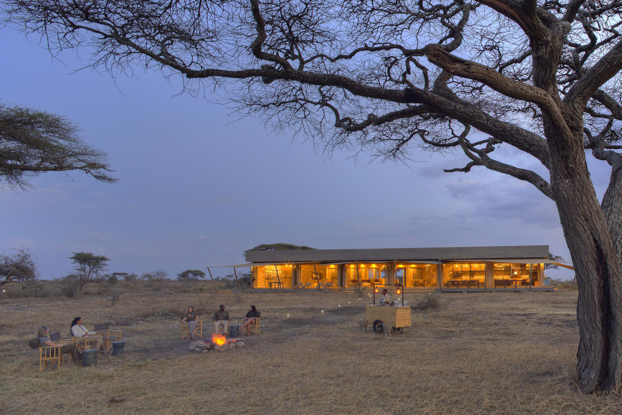 Sundowners at Namiri Plains in Tanzania