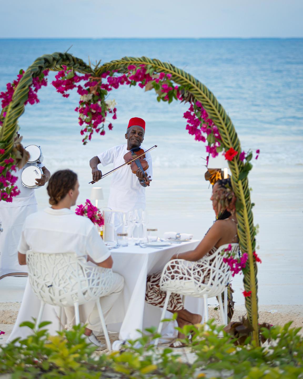 Private beach dinner in Zanzibar