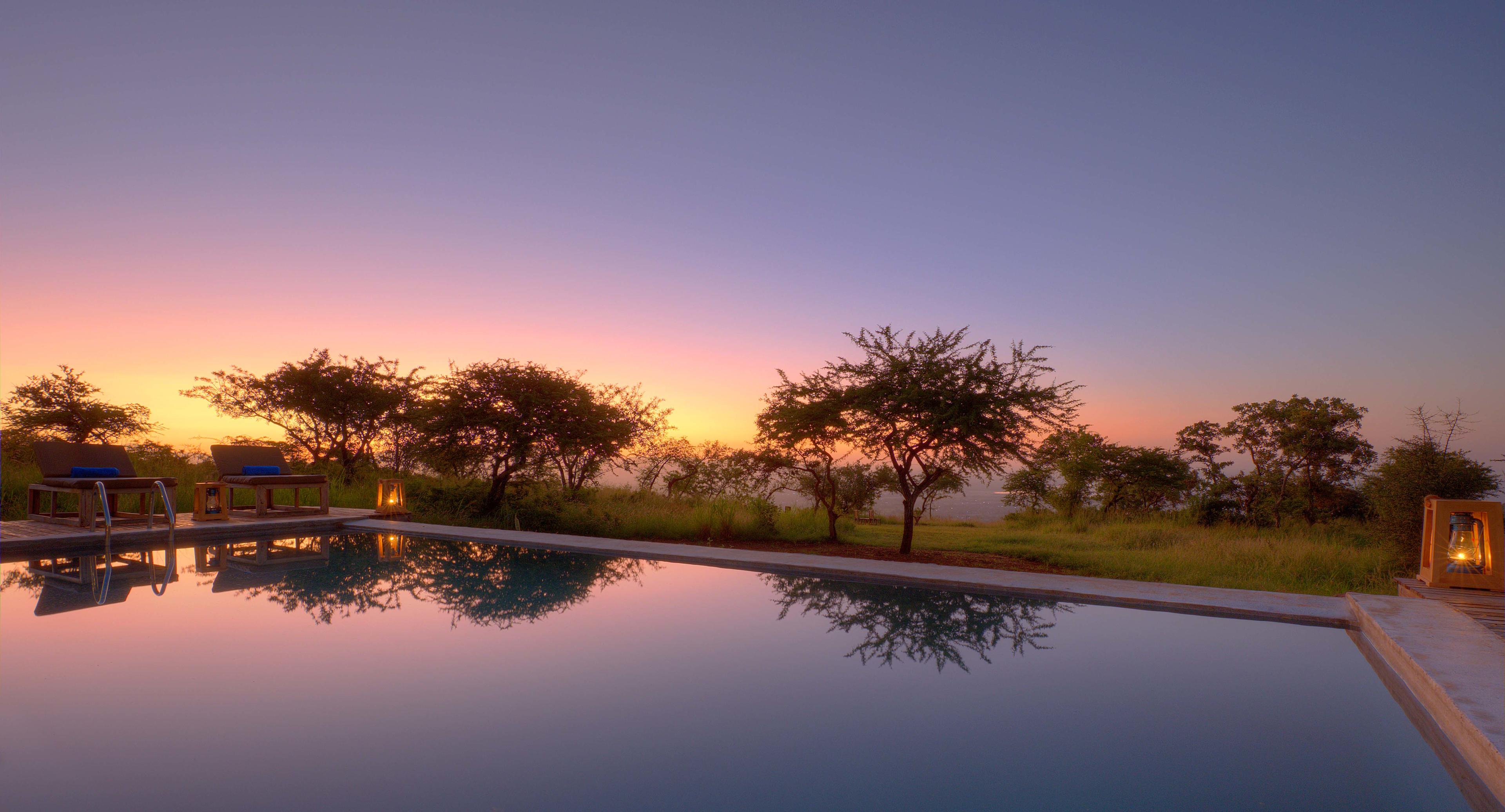 Sunrise at Lake Manyara safari lodge