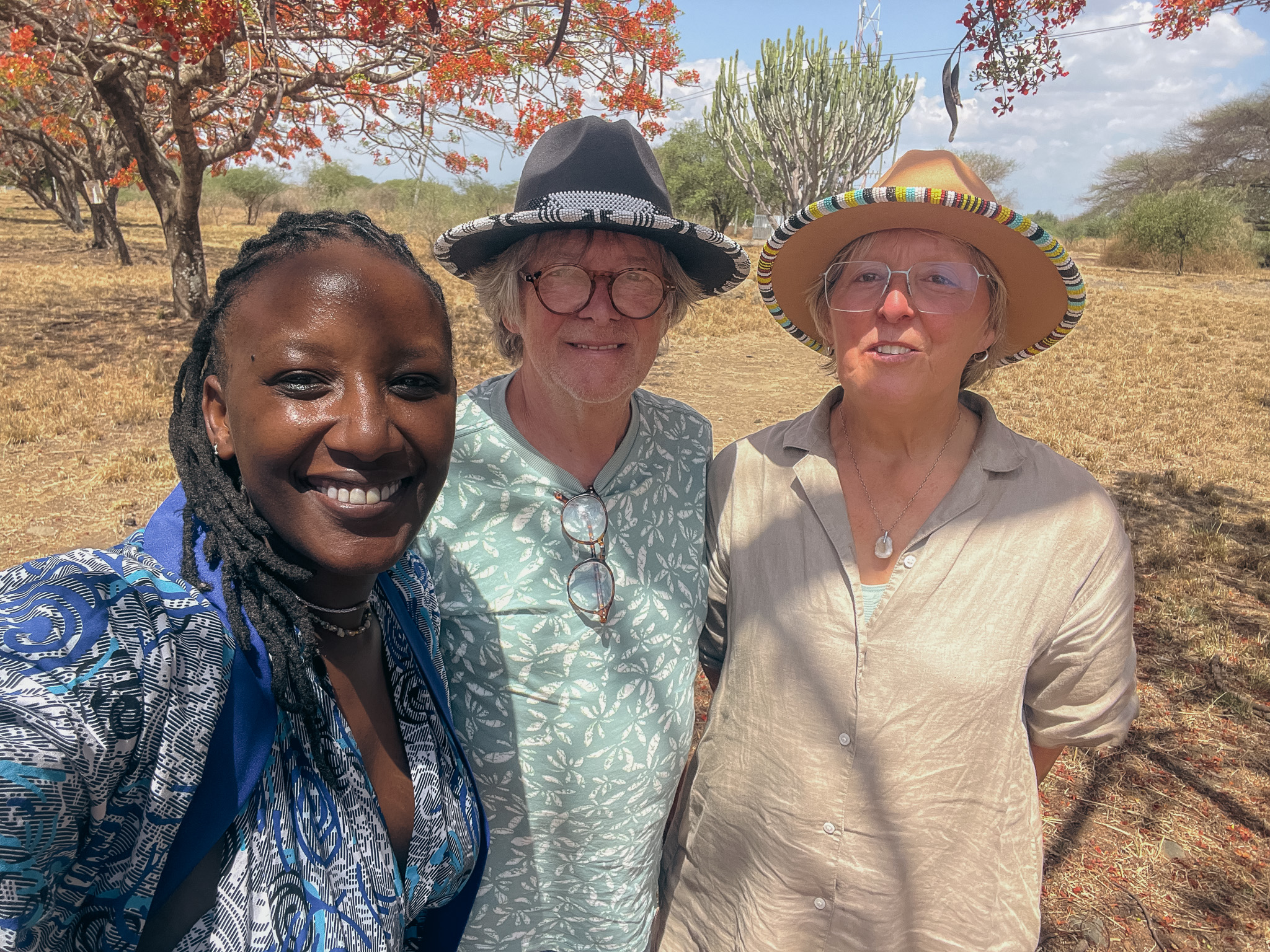 The founder with guests near Arusha