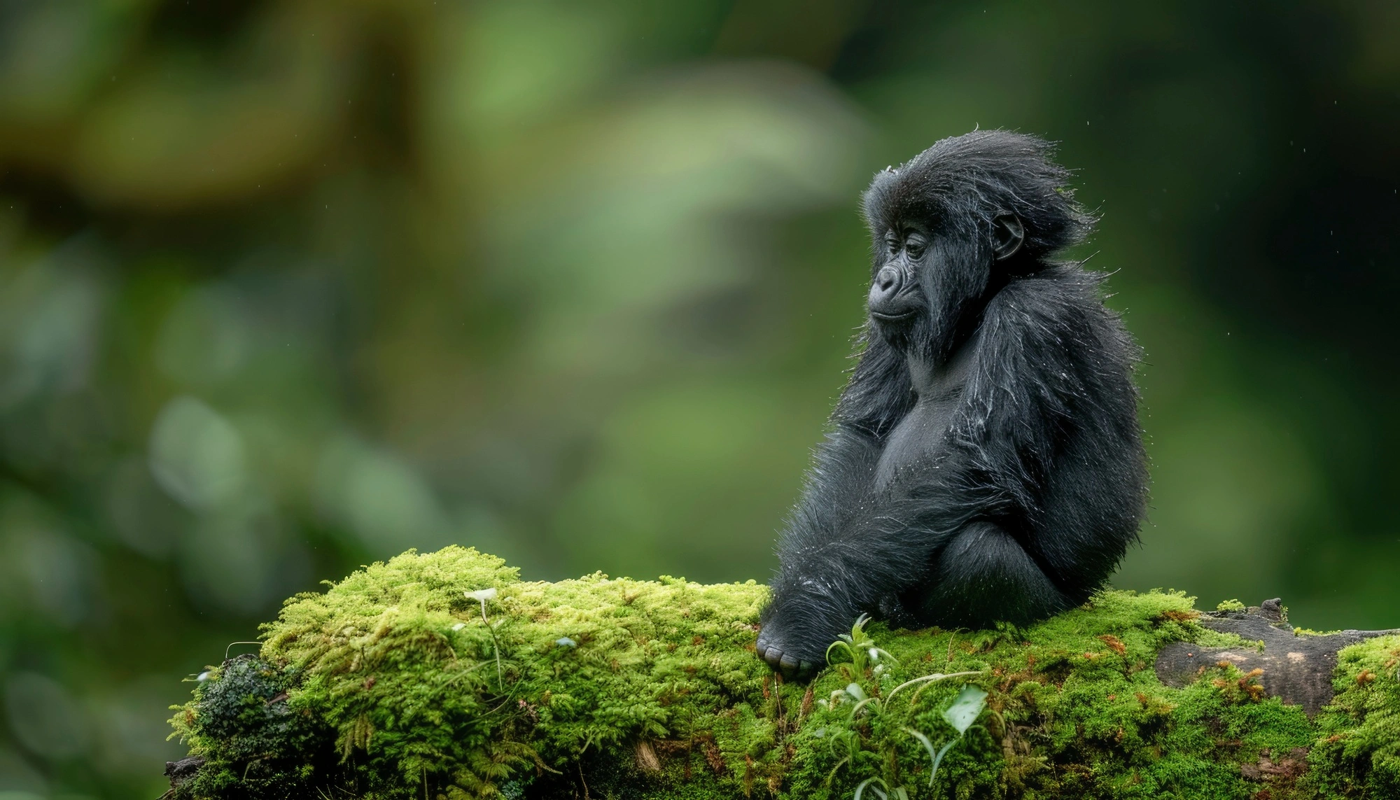 Guests quietly watching gorillas in Uganda's Bwindi forest