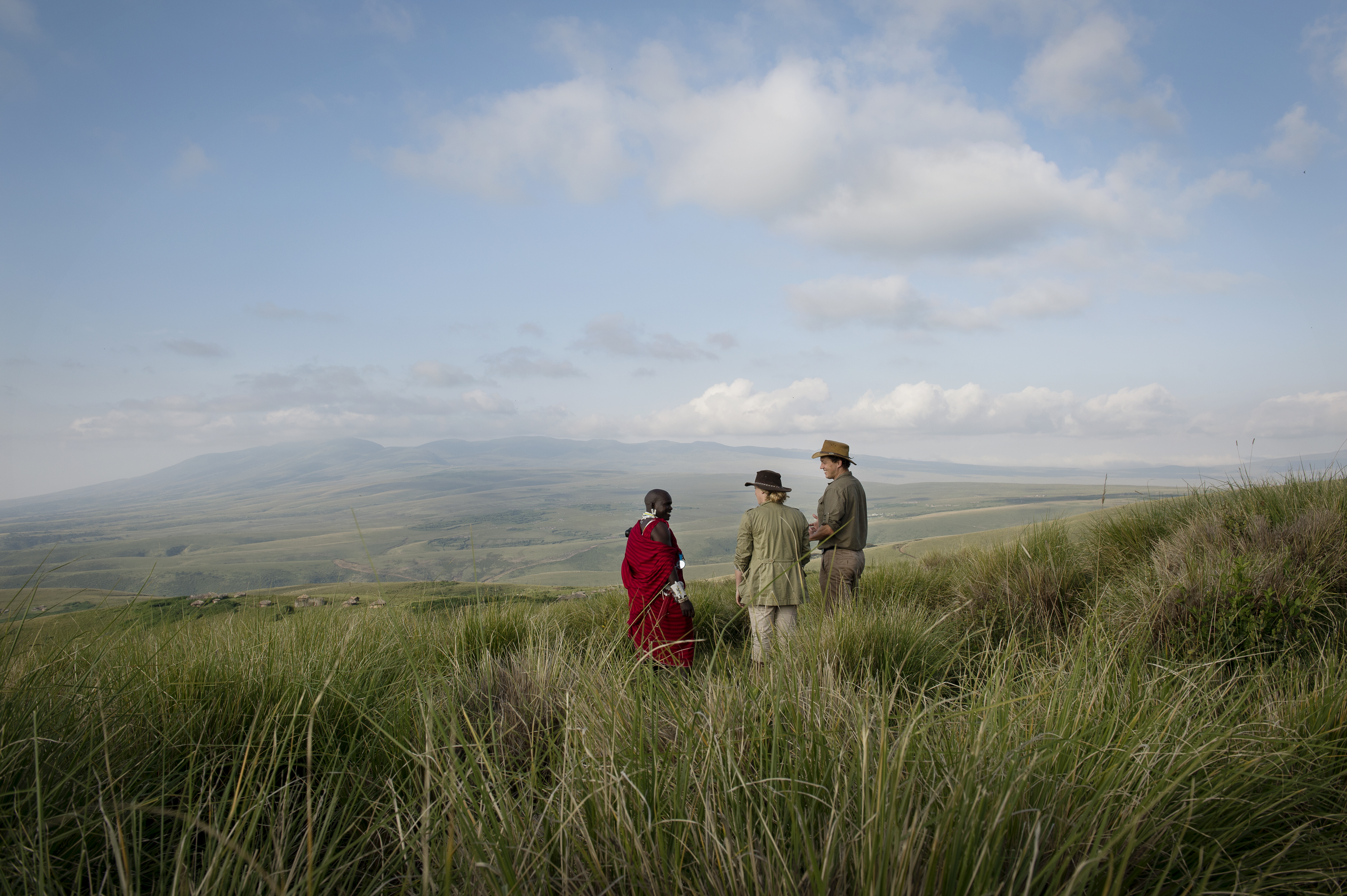 Guests enjoying highland views near Ngorongoro