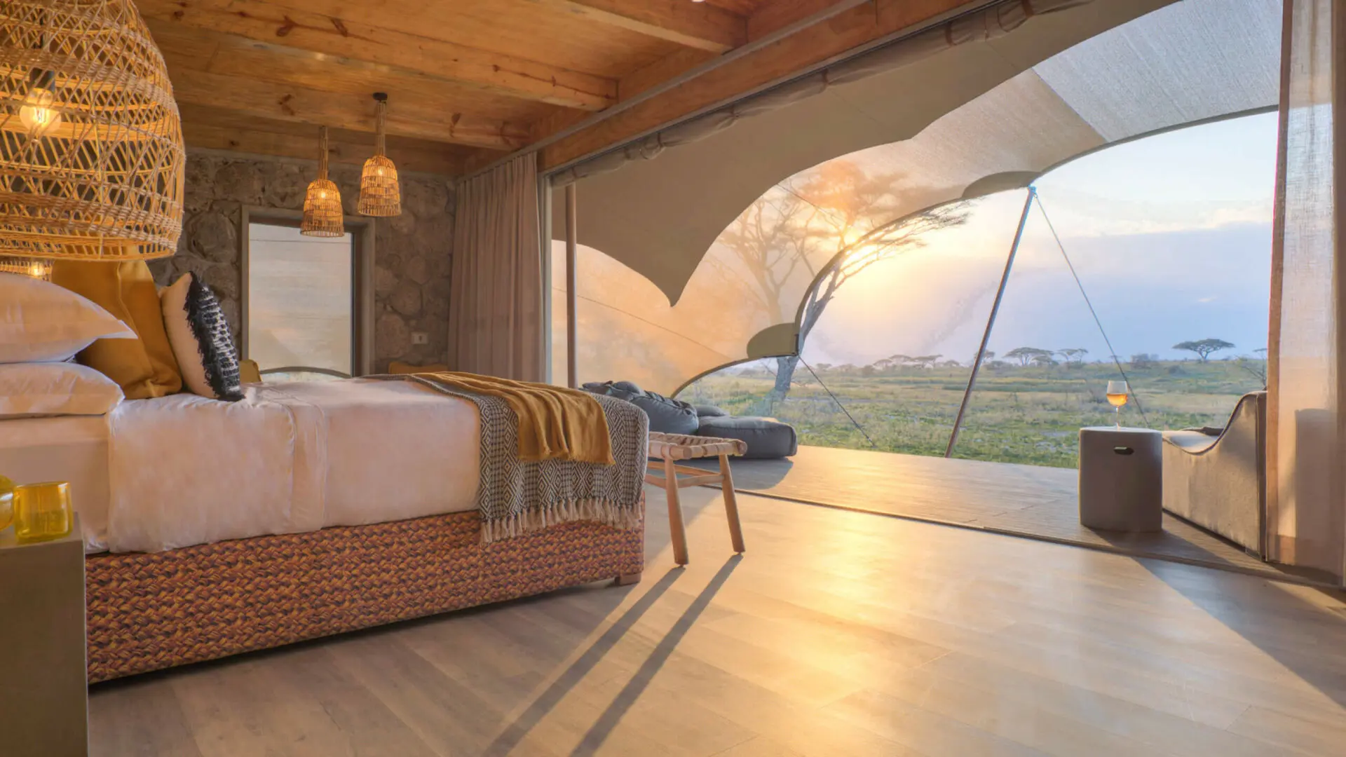 Serengeti luxury tented camp interior